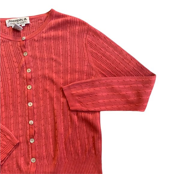 Joseph A 100% Silk Ribbed Comfy Cardigan M - Picture 3 of 6